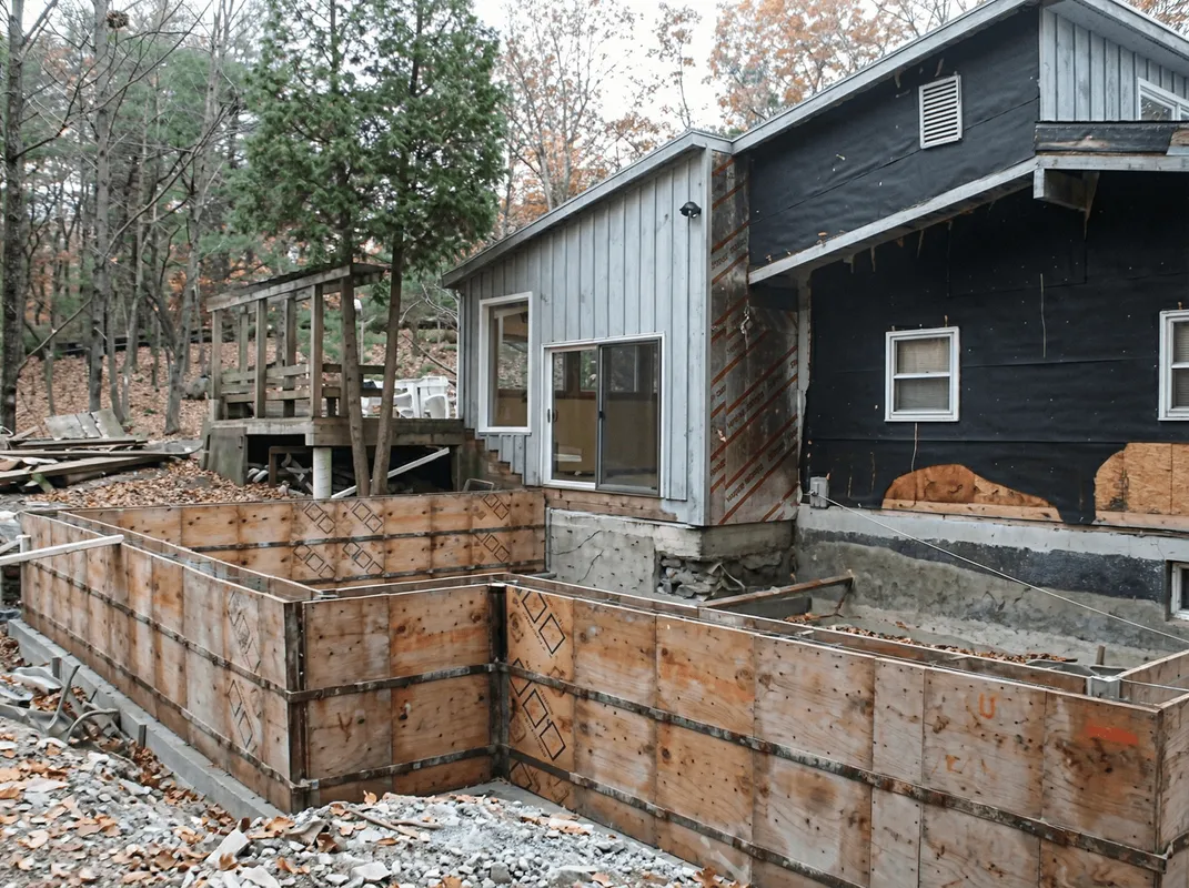Prepared site with foundation forms for home remodeling and addition project in Henderson, NV